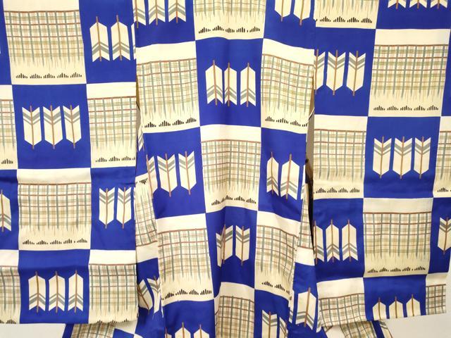 平和屋着物[]お宮参り　男の子　祝着　産着　初着　のしめ　矢羽文　市松文様　逸品　DABC5378ma