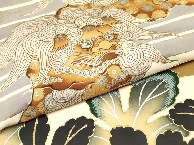平和屋着物[]お宮参り　男の子　祝着　産着　初着　のしめ　駒刺繍　唐獅子　松菊桐文　金銀彩　逸品　DABC5382ma