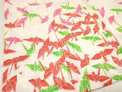 平和屋着物[]女の子　子供　被布　折り鶴　洗える着物　DABC5389ma