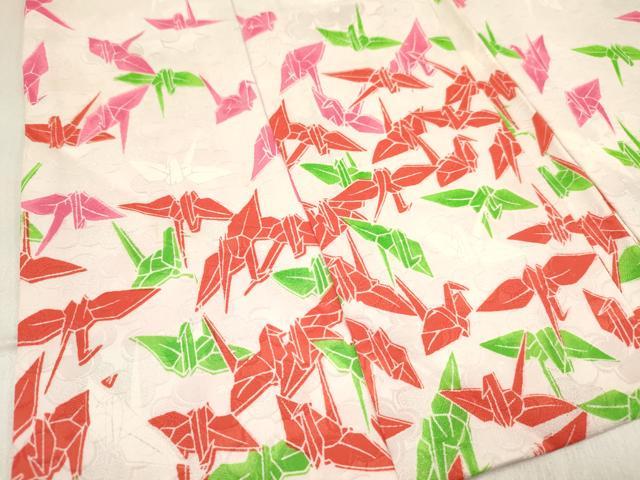 平和屋着物[]女の子 子供 被布 折り鶴 洗える着物 DABC5389ma