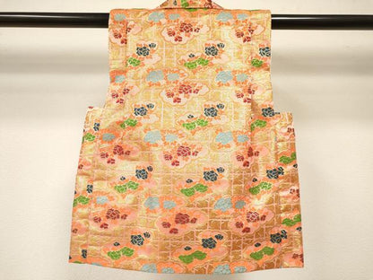 平和屋着物[]女の子 子供 被布 雲取り花文 金糸 DABC5391ma