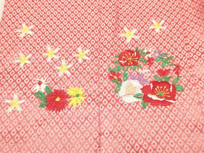 平和屋着物[]女の子　子供　被布　総刺繍　花丸文　逸品　DABC5392ma