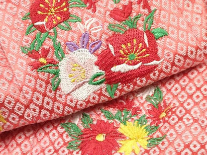 平和屋着物[]女の子　子供　被布　総刺繍　花丸文　逸品　DABC5392ma