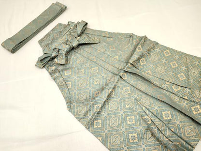 平和屋着物[]七五三　男の子　行灯袴・帯セット　双鶴花菱文　金糸　DABC5396ma