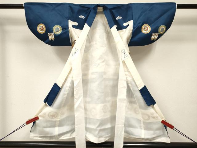 平和屋着物[]七五三　男の子　被布セット　鷹　鷲　風景松文　金彩　逸品　DABC5419ma