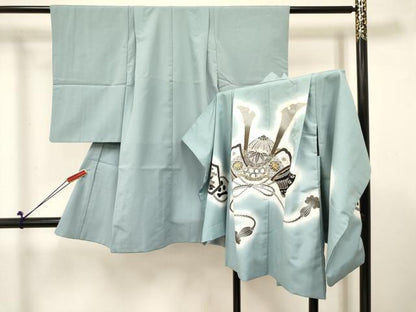 平和屋着物[]七五三　男の子　祝着セット　駒刺繍　兜　暈し染め　金彩　DABC5421ma