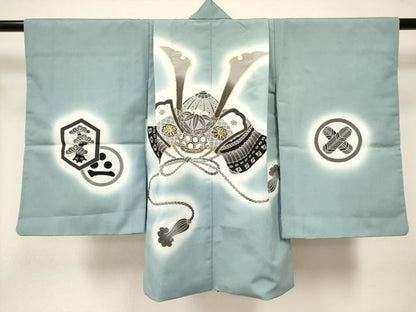 平和屋着物[]七五三　男の子　祝着セット　駒刺繍　兜　暈し染め　金彩　DABC5421ma