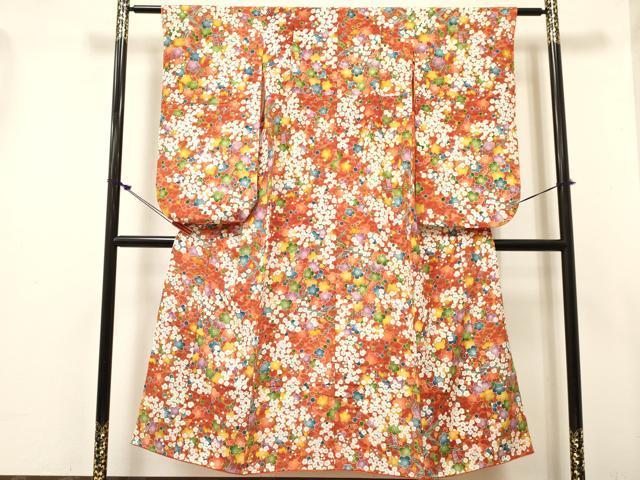 平和屋着物∵女の子　十三参り　子供　祝着　肌襦袢付き　枝梅文　金彩　逸品　DABC5432ma