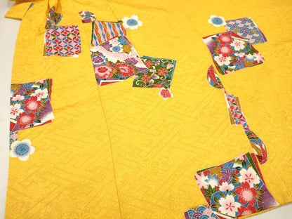 平和屋着物[]七五三 女の子 ３歳 祝着 三つ身 色紙重ね花文 逸品 DABC5442ma
