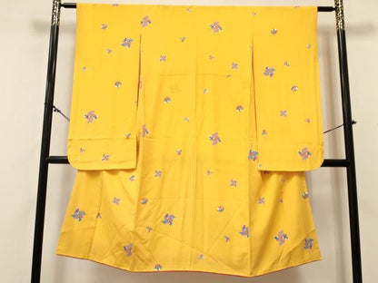 平和屋着物[]七五三　女の子　７歳　祝着　四つ身　風車　鈴花文　逸品　DABC5444ma
