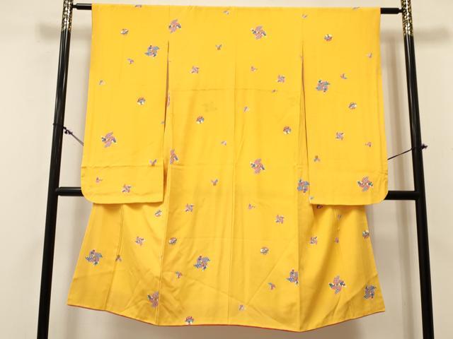 平和屋着物[]七五三　女の子　７歳　祝着　四つ身　風車　鈴花文　逸品　DABC5444ma