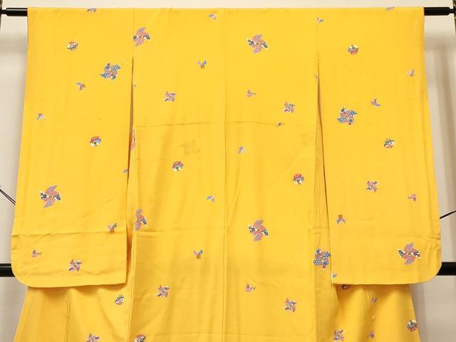 平和屋着物[]七五三　女の子　７歳　祝着　四つ身　風車　鈴花文　逸品　DABC5444ma