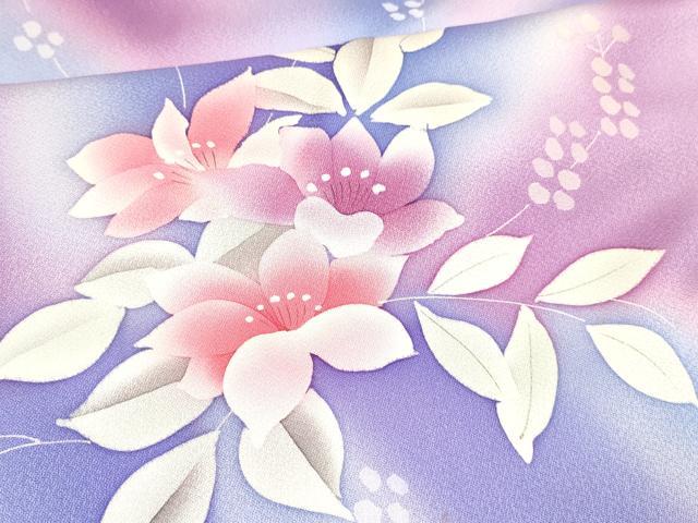 平和屋着物[]七五三　女の子　７歳　祝着　四つ身　手描き　草花文　金彩　逸品　DABC5466ma