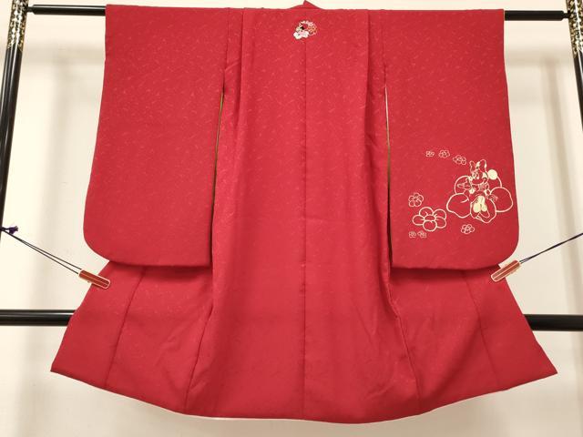 平和屋着物[]卒園式　女の子　子供　長襦袢(単衣・半衿刺繍)・行灯袴・巾着・髪飾りセット　キャラクター　金銀彩　箱付き　DABC5467ma