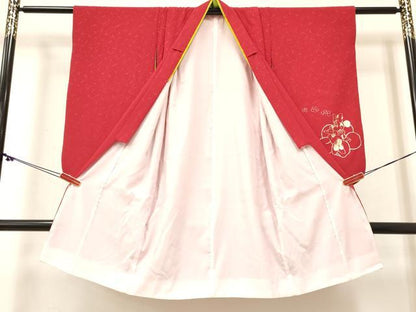 平和屋着物[]卒園式　女の子　子供　長襦袢(単衣・半衿刺繍)・行灯袴・巾着・髪飾りセット　キャラクター　金銀彩　箱付き　DABC5467ma