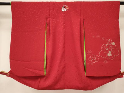 平和屋着物[]卒園式　女の子　子供　長襦袢(単衣・半衿刺繍)・行灯袴・巾着・髪飾りセット　キャラクター　金銀彩　箱付き　DABC5468ma