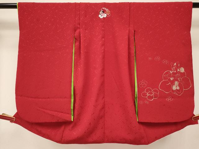 平和屋着物[]卒園式　女の子　子供　長襦袢(単衣・半衿刺繍)・行灯袴・巾着・髪飾りセット　キャラクター　金銀彩　箱付き　DABC5468ma