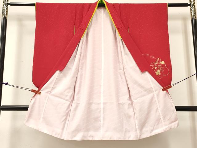 平和屋着物[]卒園式 女の子 子供 長襦袢(単衣・半衿刺繍)・行灯袴・巾着・髪飾りセット キャラクター 金銀彩 箱付き DABC5469ma