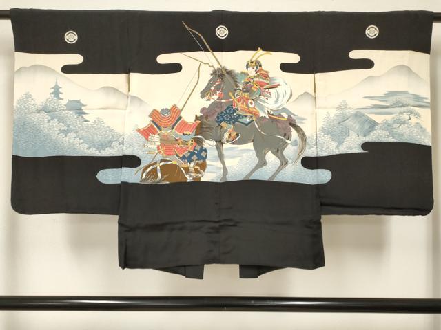 平和屋着物[]七五三　男の子　祝着・羽織・行灯袴セット　武士　逸品　DABC5473ma