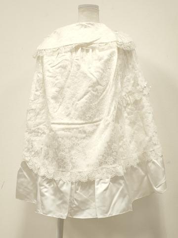 平和屋着物[]お宮参りケープ 女の子 ベビードレス ベビーセレモニー 洋装 レース 花 白色 DABC5495ma