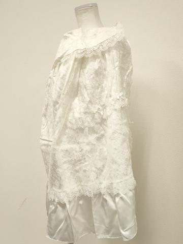 平和屋着物[]お宮参りケープ　女の子　ベビードレス　ベビーセレモニー　洋装　レース　花　白色　DABC5495ma