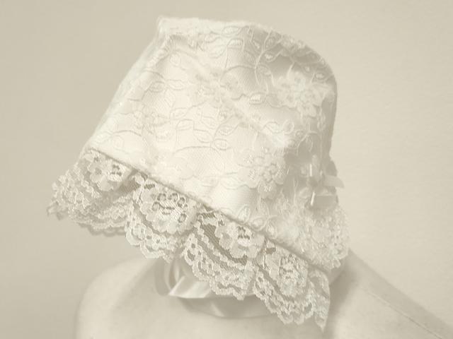 平和屋着物[]お宮参りケープ　女の子　ベビードレス　ベビーセレモニー　洋装　レース　花　白色　DABC5495ma