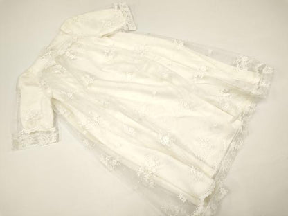平和屋着物[]お宮参り　女の子　ベビードレス　ベビーセレモニー　洋装　レース　花　生成り色　DABC5496ma