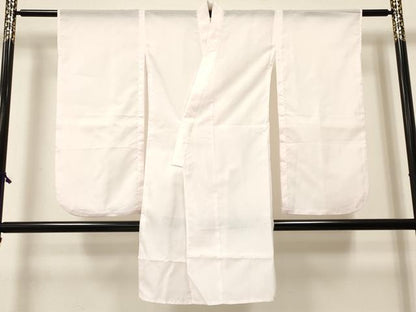 平和屋着物[]七五三　女の子　７歳　祝着　四つ身　襦袢(単衣)セット　雪輪花文　黒地　金彩　洗える着物　DABC5497ma