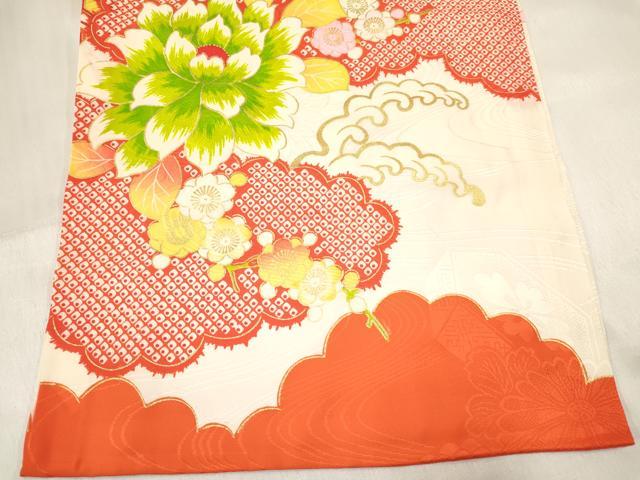 平和屋着物[]お宮参り 女の子 祝着 産着 初着 のしめ 刺繍 御所車花文 金彩 逸品 DABC5505ma