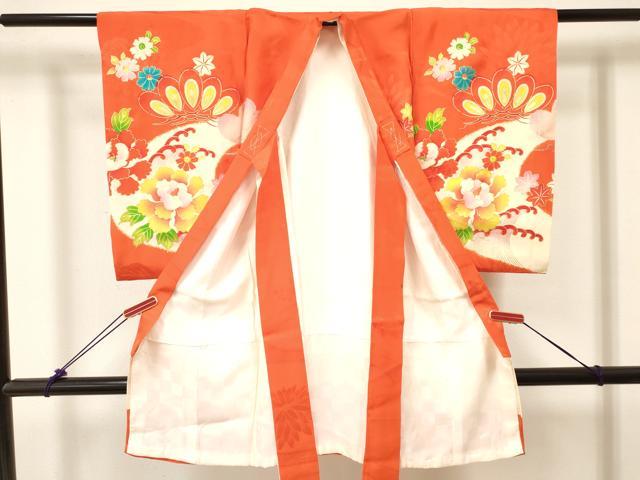 平和屋着物[]お宮参り　女の子　祝着　産着　初着　のしめ　刺繍　立波飛鶴花文　金銀彩　逸品　DABC5509ma
