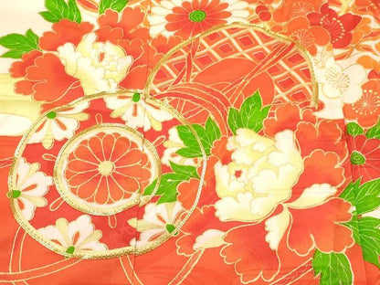 平和屋着物[]お宮参り　女の子　祝着　産着　初着　のしめ　駒刺繍　鼓花文　金彩　逸品　DABC5510ma
