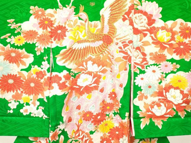 平和屋着物[]お宮参り　女の子　祝着　産着　初着　のしめ　刺繍　鳳凰牡丹花文　金彩　逸品　DABC5513ma