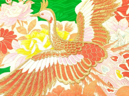 平和屋着物[]お宮参り　女の子　祝着　産着　初着　のしめ　刺繍　鳳凰牡丹花文　金彩　逸品　DABC5513ma