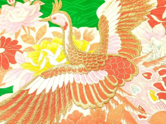 平和屋着物[]お宮参り　女の子　祝着　産着　初着　のしめ　刺繍　鳳凰牡丹花文　金彩　逸品　DABC5513ma