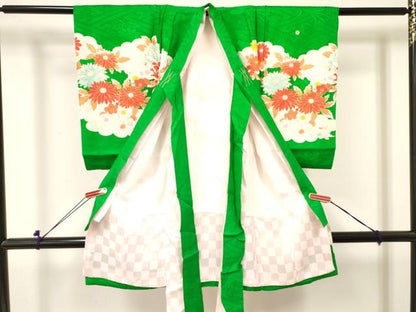 平和屋着物[]お宮参り　女の子　祝着　産着　初着　のしめ　刺繍　鳳凰牡丹花文　金彩　逸品　DABC5513ma