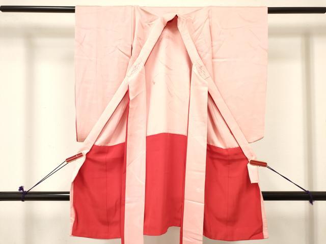 平和屋着物[]お宮参り　女の子　祝着　産着　初着　のしめ　雪芝地紋　虹色　逸品　DABC5514ma