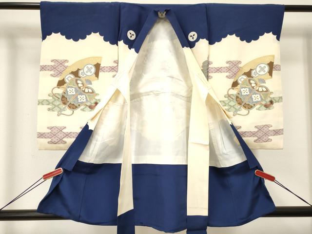 平和屋着物[]お宮参り 男の子 祝着 産着 初着 のしめ 鷹 鷲 兜 金彩 逸品 DABC5518ma