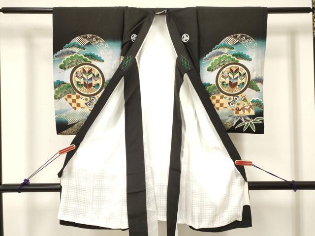 平和屋着物[]お宮参り　男の子　祝着　産着　初着　のしめ　龍　兜　打ち出の小槌　扇面松文　暈し染め　金彩　逸品　DABC5519ma