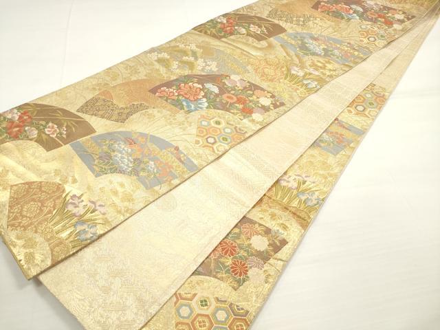 平和屋着物◎佐賀錦　六通柄袋帯　琳派悠久文　金糸　正絹　逸品　DABC5548xg
