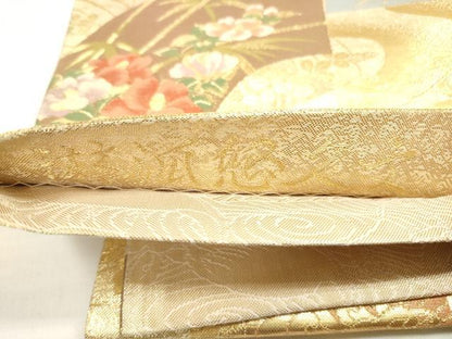 平和屋着物◎佐賀錦　六通柄袋帯　琳派悠久文　金糸　正絹　逸品　DABC5548xg