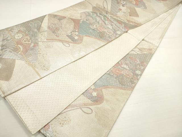 平和屋着物◎佐賀錦　六通柄袋帯　花車文　九百織　金銀糸　正絹　逸品　DABC5603xg