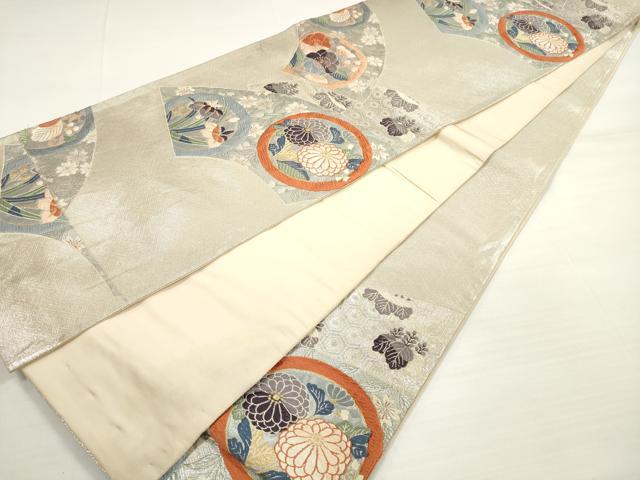 平和屋着物◎佐賀錦　六通柄袋帯　唐織　地紙花丸文　金銀糸　正絹　逸品　DABC5605xg