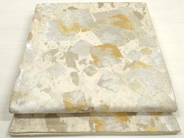 平和屋着物◎六通柄袋帯　手織　箔散らし文　金銀糸　正絹　逸品　DABC5608xg