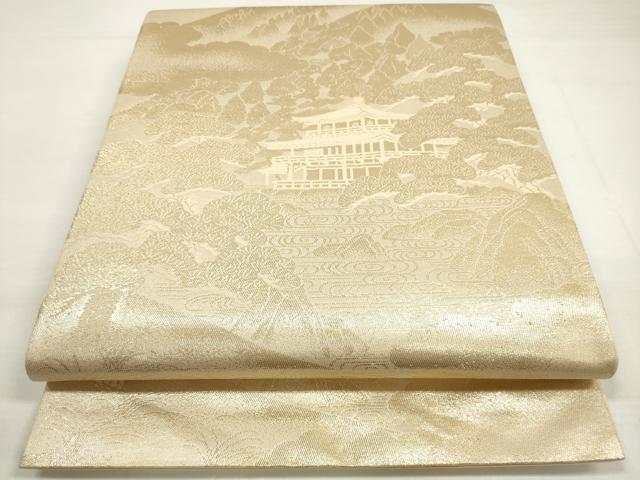 平和屋着物◎六通柄袋帯　京名所　金閣寺　金糸　正絹　逸品　DABC5670xg