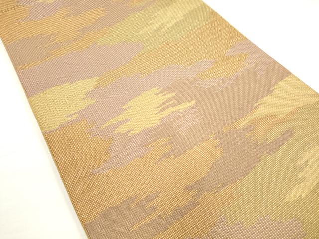 平和屋着物◎六通柄袋帯 霞文 秘藝伝承 七條織成裂 金糸 正絹 逸品 DABC5692xg
