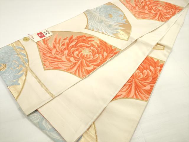 平和屋着物◎西陣 六通柄袋帯 唐織 地紙花文 金糸 正絹 逸品 DABC5696xg