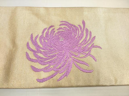 平和屋着物◎九寸名古屋帯 唐織 草花文 乱菊 金銀糸 正絹 逸品 DABC5698xg