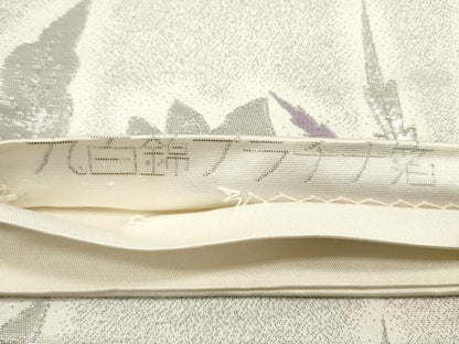 平和屋着物◎六通柄袋帯　唐織　鳳凰更紗花唐草文　九百錦プラチナ箔　正絹　逸品　DABC5725xg