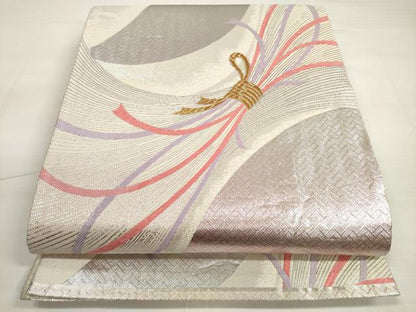 平和屋着物◎佐賀錦　六通柄袋帯　唐織　束ね熨斗文　金銀糸　正絹　逸品　DABC5765xg