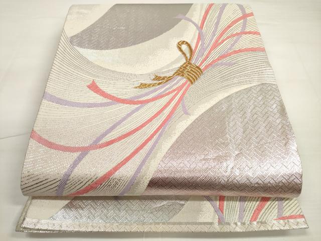 平和屋着物◎佐賀錦　六通柄袋帯　唐織　束ね熨斗文　金銀糸　正絹　逸品　DABC5765xg